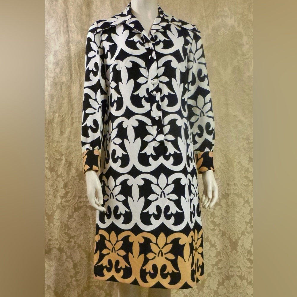 Fabulous vintage Lanvin Paris OP-ART Shirt Dress
